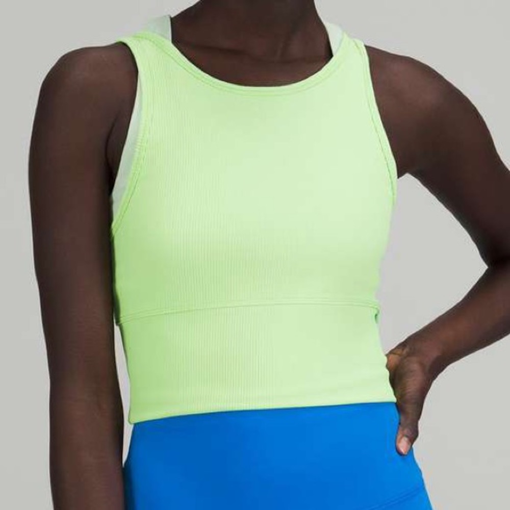 Lululemon power pivot rubber tank top in scream green